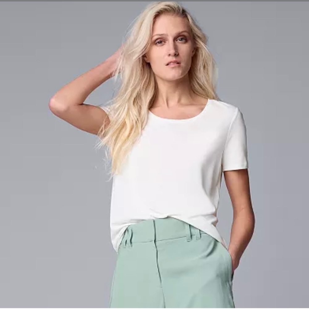 Simply Vera Vera Wang Modern Tee in White Knight, size XXL
